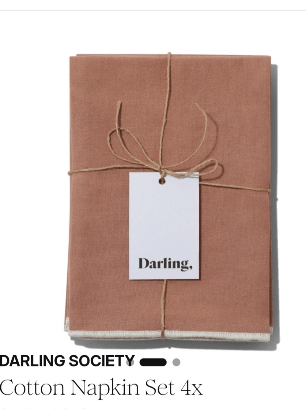 Darling Society Cotton Napkin Set in Warm Taupe Color, Set of 4